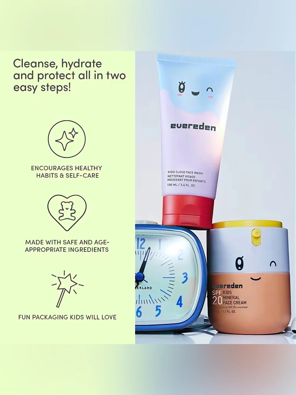 Evereden Kids Cloud Face Wash & SPF 20 Mineral Face Cream